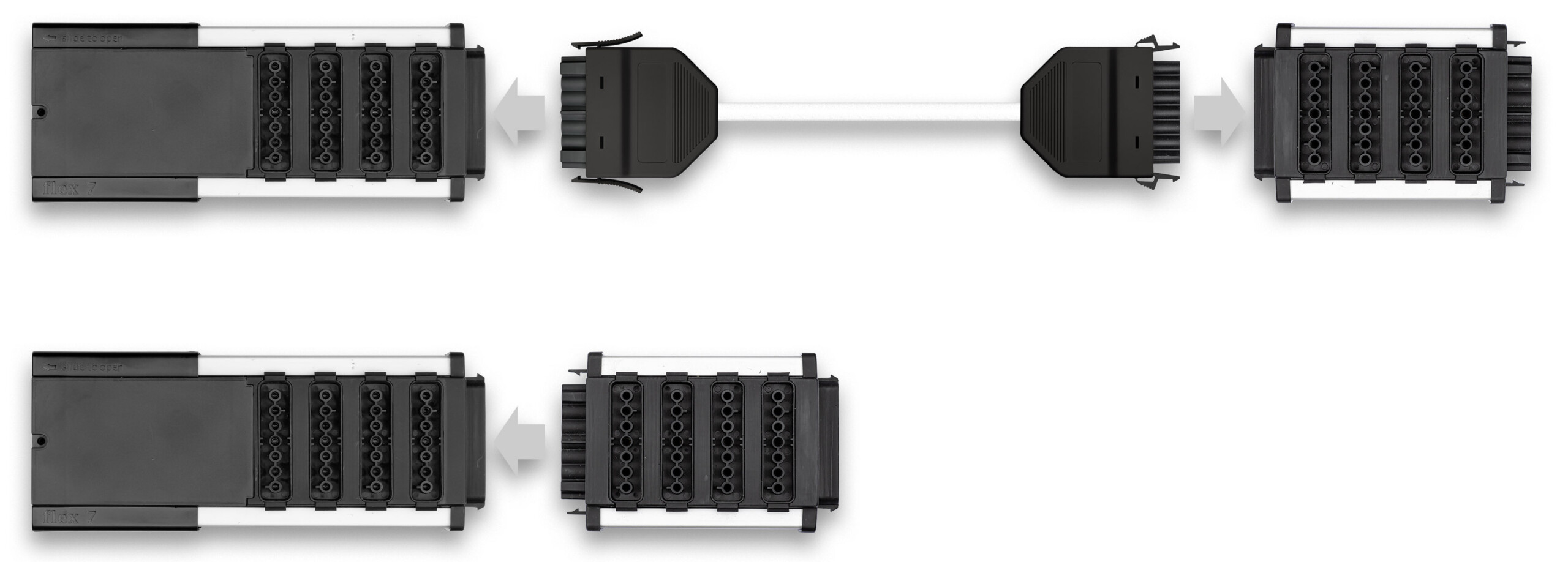 flex7 Lighting Distribution Boxes connected box to box or via lead