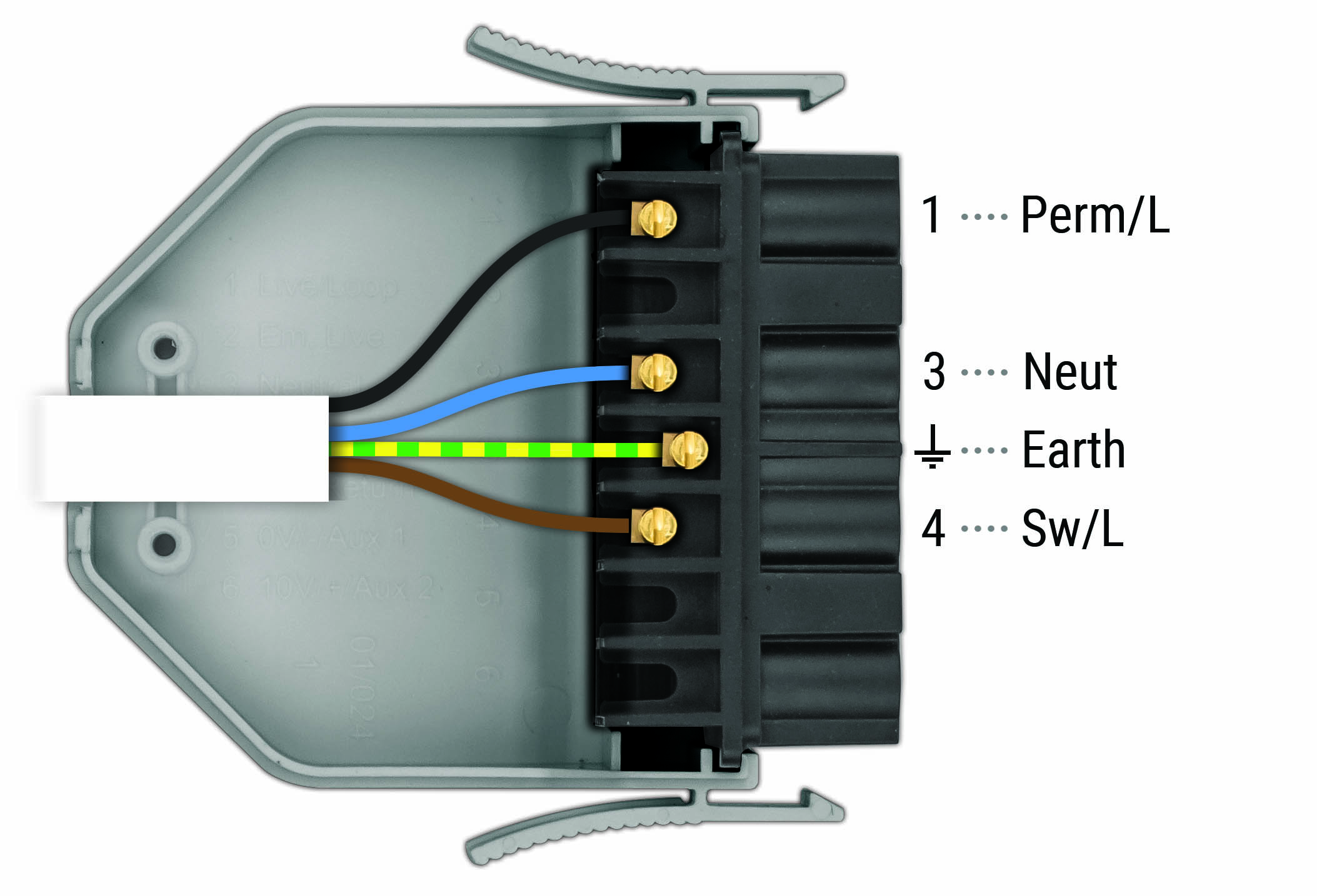 Wiring diagram for a 4-core 3rd party control lead