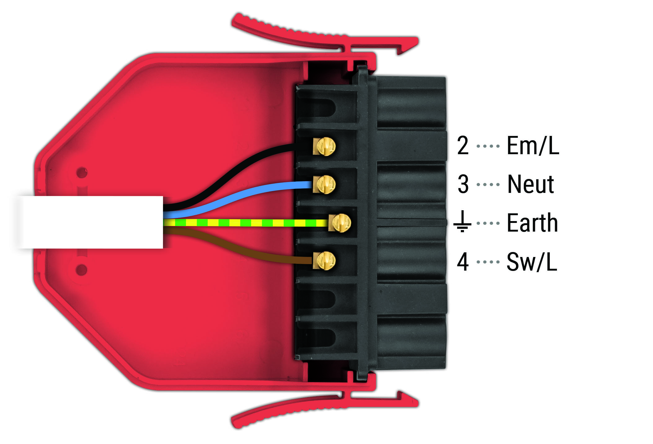 Wiring diagram for a flex7 4-pin lighting connection plug
