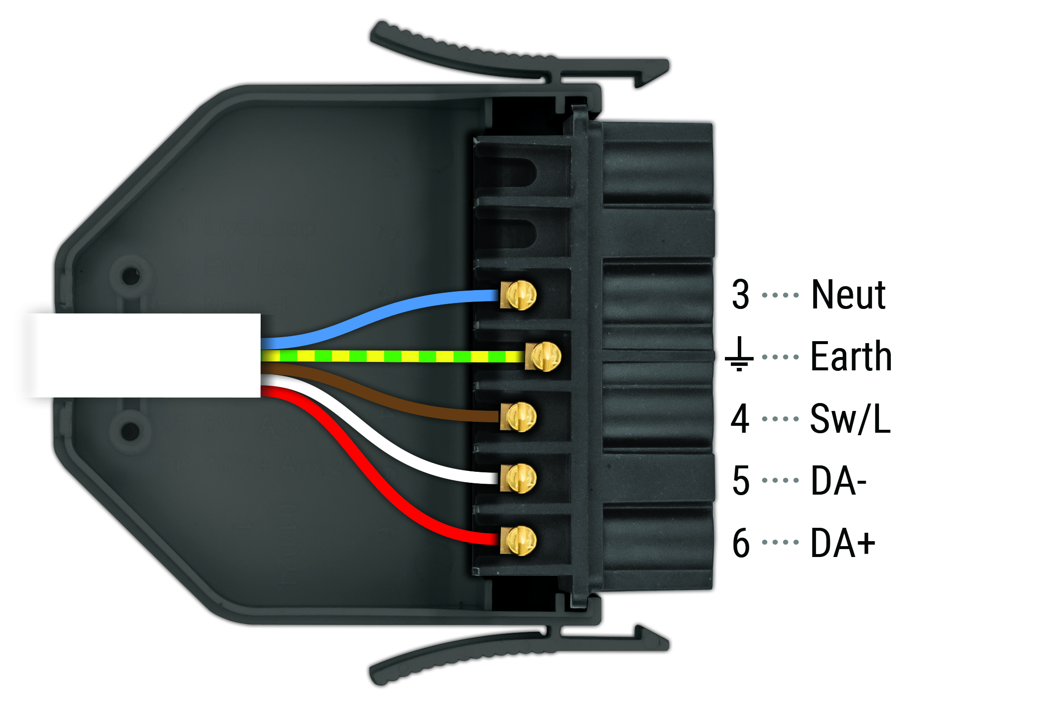 Wiring diagram for a flex7 5-pin lighting connection plug