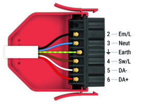 Wiring diagram for a flex7 6-pin lighting connection plug