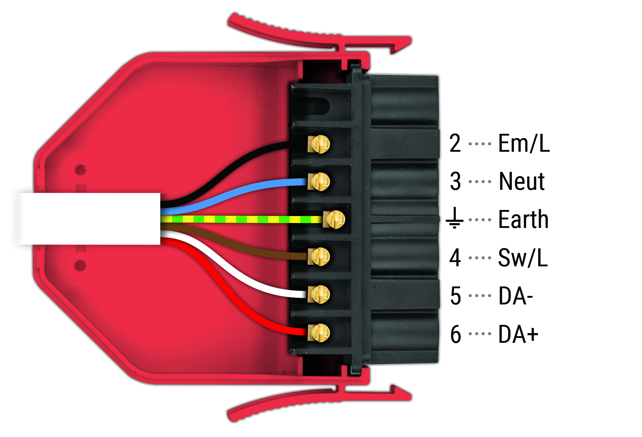 Wiring diagram for a flex7 6-pin lighting connection plug