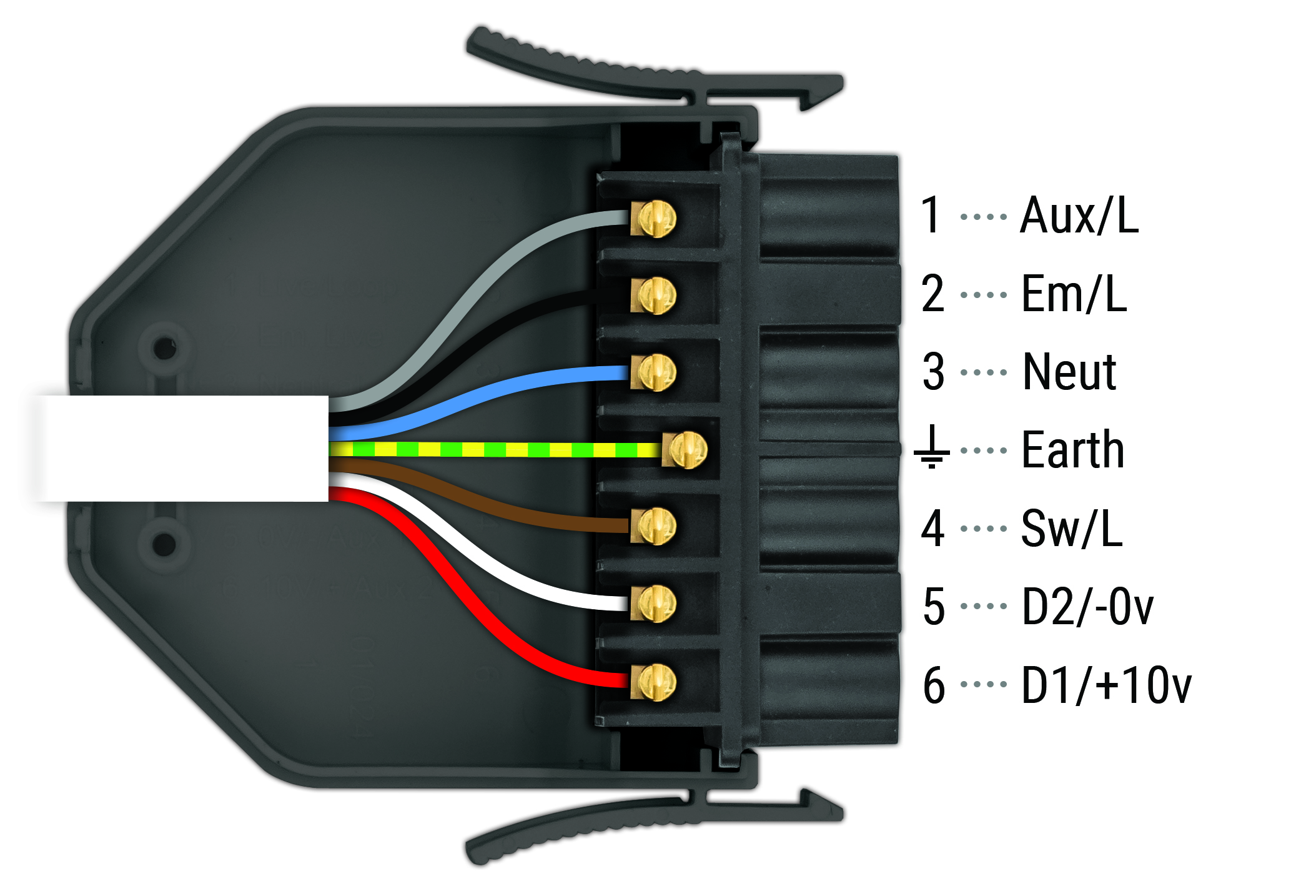 Wiring diagram for a flex7 7-pin lighting connection plug