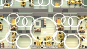 Still from MESH7 wireless lighting control network video.